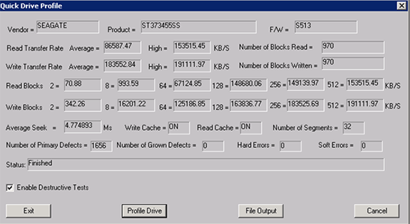 Quick Drive Profile