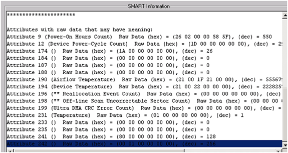SMART Power On Errors